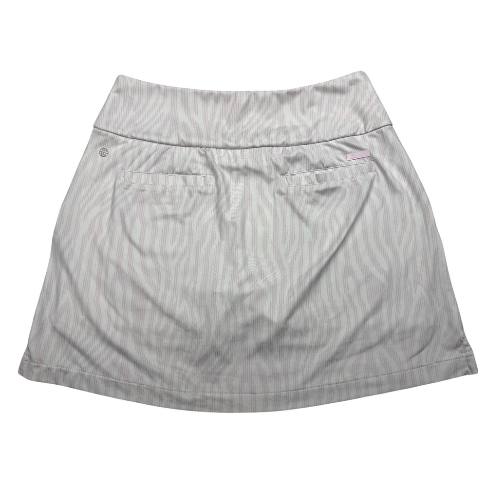 Adidas Golf Skort Womens Small Pink White Zebra Stripe Performance Pull On Skirt